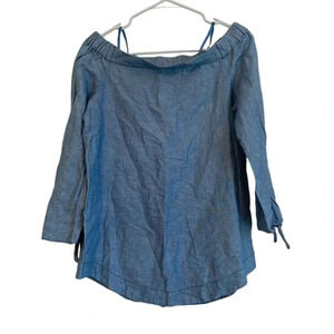 Free People Tops Free People Chambray Show Some Shoulder Top